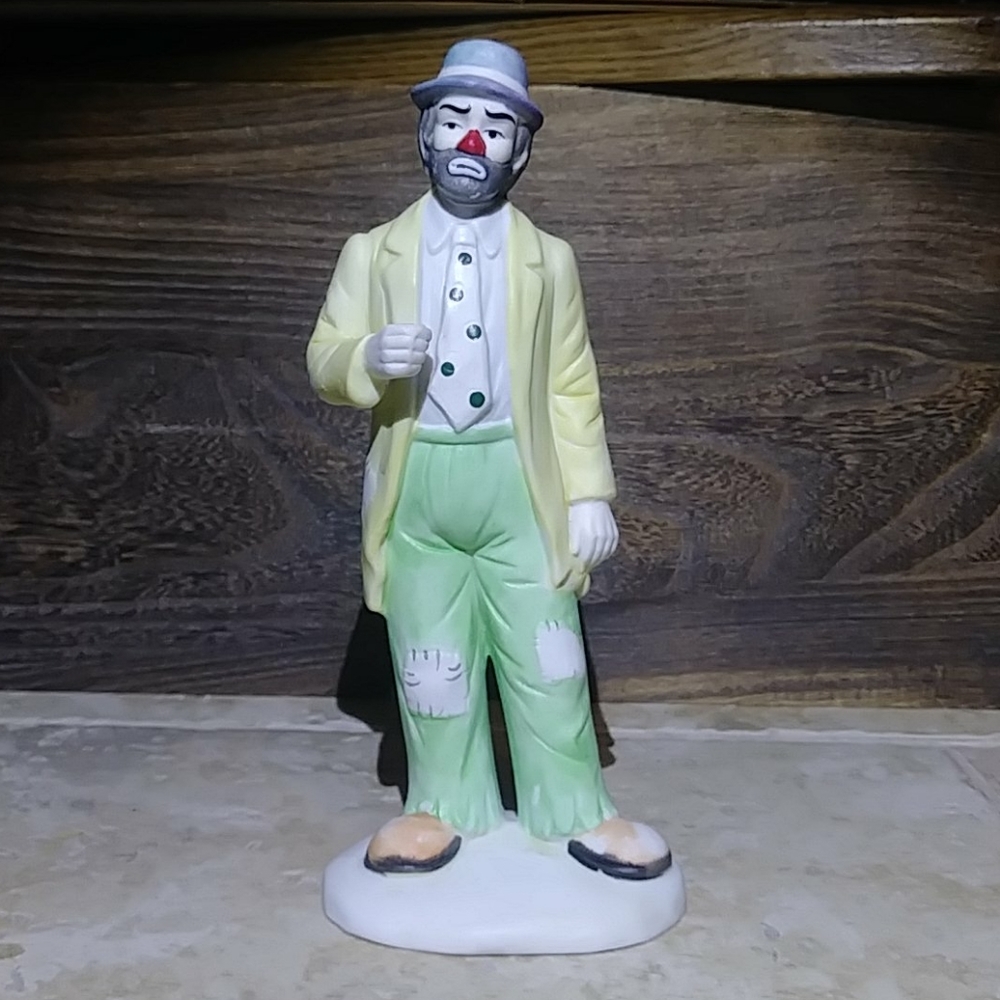 Vintage Flambro Emmett Kelly Jr. Porcelain Clown Figurine - Weary Willie Hobo